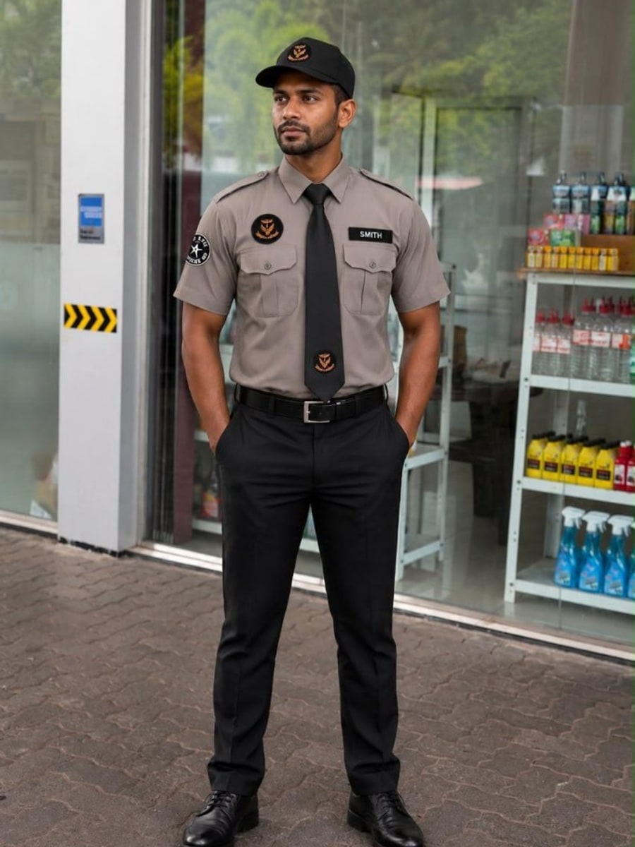 Professional security guard in Sri Lanka — Eye Q 365 uniformed officer on duty